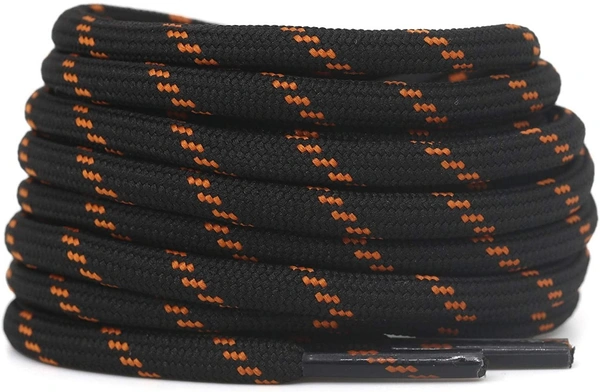 GRAH SANGRAH® (2 Pair) (1 Pair Per Single Color) Shoes Laces Athletic Shoelaces For Sport/Running Shoes Shoe Strings - 120 CM, Black Orange-Black White
