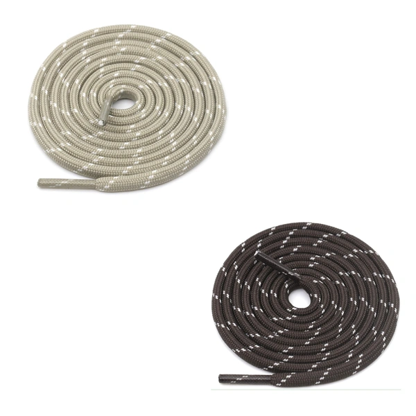GRAH SANGRAH® (2 Pair) (1 Pair Per Single Color) Shoes Laces Athletic Shoelaces For Sport/Running Shoes Shoe Strings - 120 CM, Beige-Coffee