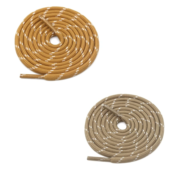 GRAH SANGRAH® (2 Pair) (1 Pair Per Single Color) Shoes Laces Athletic Shoelaces For Sport/Running Shoes Shoe Strings - 120 CM, Camel-Khaki