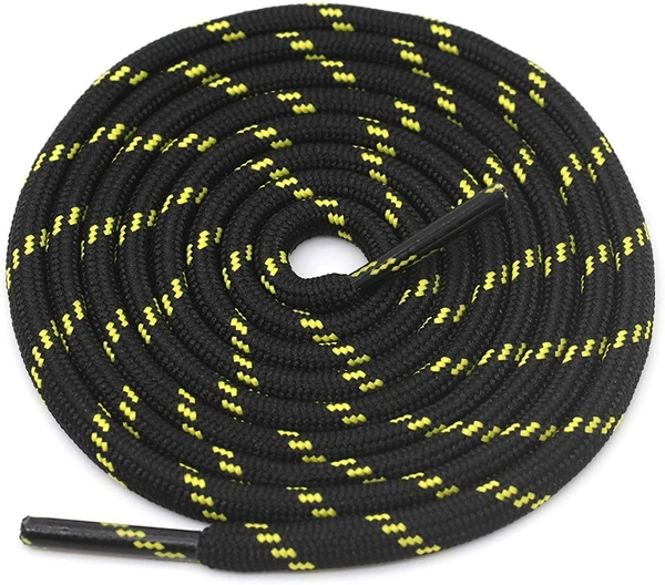 GRAH SANGRAH® (2 Pair) (1 Pair Per Single Color) Shoes Laces Athletic Shoelaces For Sport/Running Shoes Shoe Strings - 120 CM, Black Yellow-Khaki
