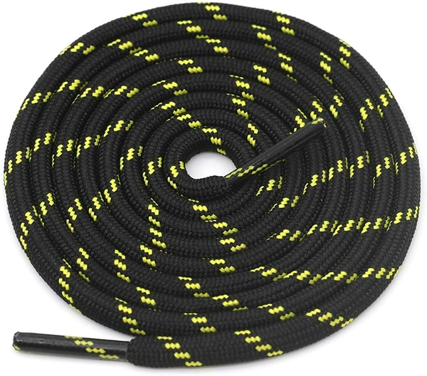 GRAH SANGRAH® (3 Pair) (1 Pair Per Single Color) Shoes Laces Athletic Shoelaces For Sport/Running Shoes Shoe Strings - 120 CM, Black Yellow / Khaki White / Beige
