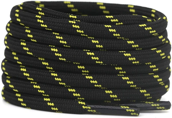 GRAH SANGRAH® (2 Pair) Shoes Laces Athletic Shoelaces For Sport/Running Shoes Shoe Strings - 120 CM, Black Yellow
