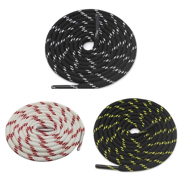 GRAH SANGRAH® (3 Pair) (1 Pair Per Single Color) Shoes Laces Athletic Shoelaces For Sport/Running Shoes Shoe Strings - 120 CM, Black Yellow-White Red- Black White