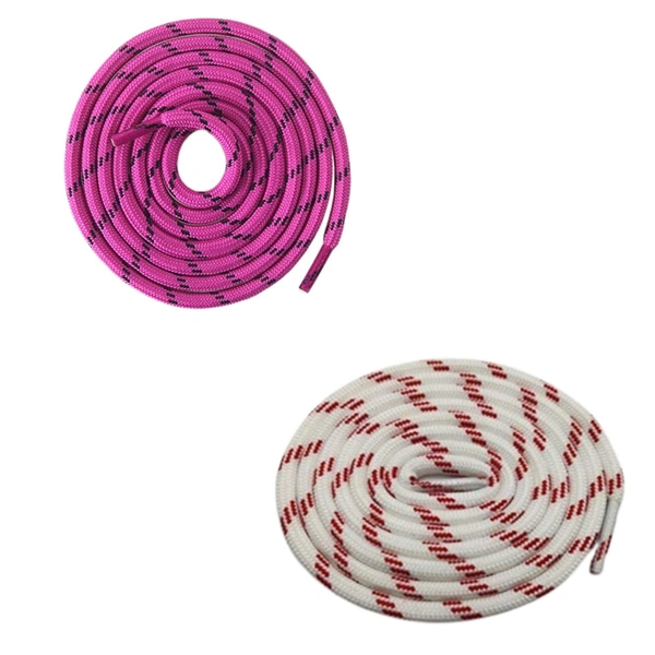 GRAH SANGRAH® (2 Pair) (1 Pair Per Single Color) Shoes Laces Athletic Shoelaces For Sport/Running Shoes Shoe Strings - 120 CM, Hot Pink-White Red