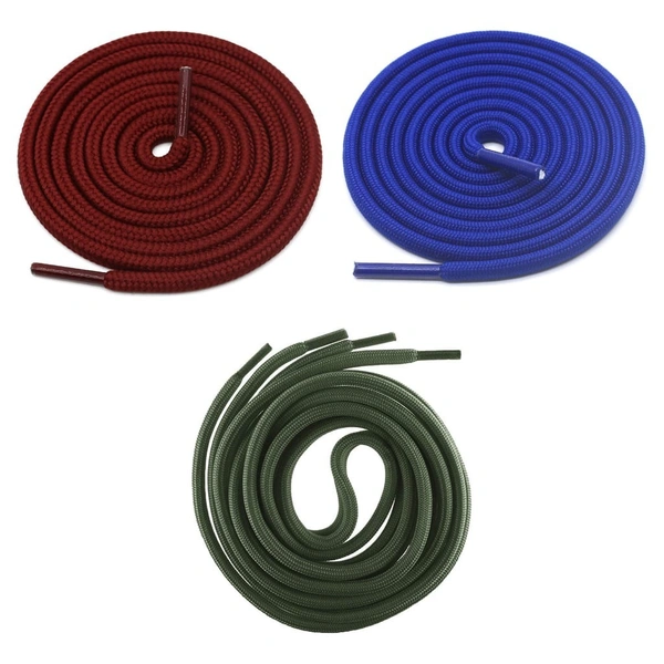 GRAH SANGRAH® 3 Pair (1 Pair Per Single Color) Unisex Shoes Laces For Sport, Running Casual Gym Shoelaces - 120 CM, Army Green-Blue-Maroon