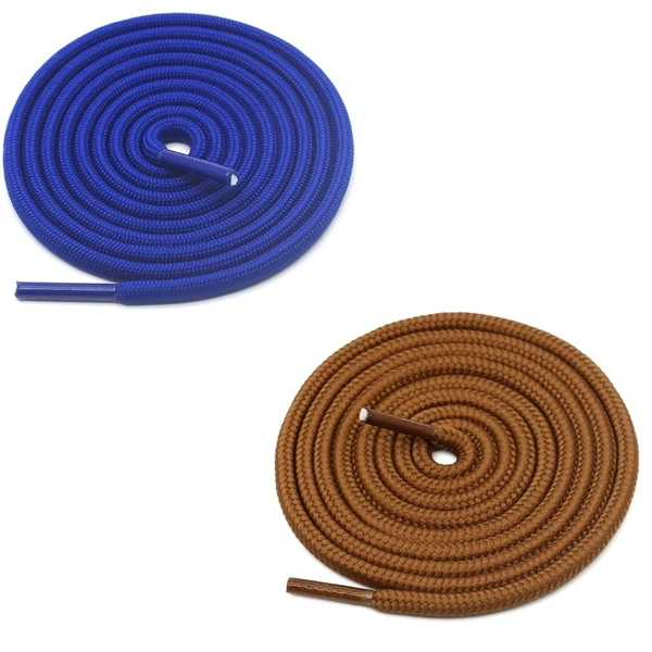 GRAH SANGRAH® 2 Pair (1 Pair Per Single Color) Unisex Shoes Laces For Sport, Running Casual Gym Shoelaces - 120 CM, Blue - Camel