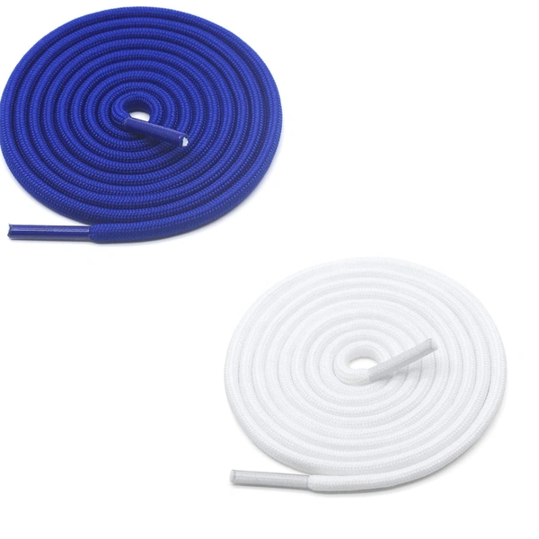GRAH SANGRAH® 2 Pair (1 Pair Per Single Color) Unisex Shoes Laces For Sport, Running Casual Gym Shoelaces - 120 CM, Blue-White