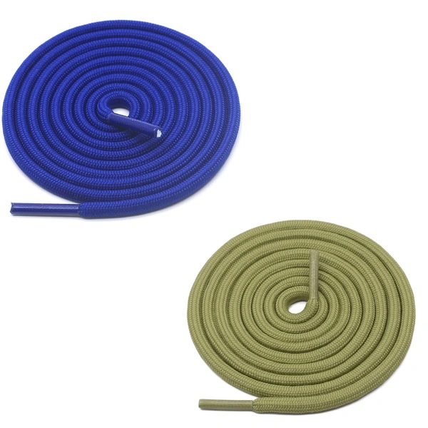 GRAH SANGRAH® 2 Pair (1 Pair Per Single Color) Unisex Shoes Laces For Sport, Running Casual Gym Shoelaces - 120 CM, Blue-Olive