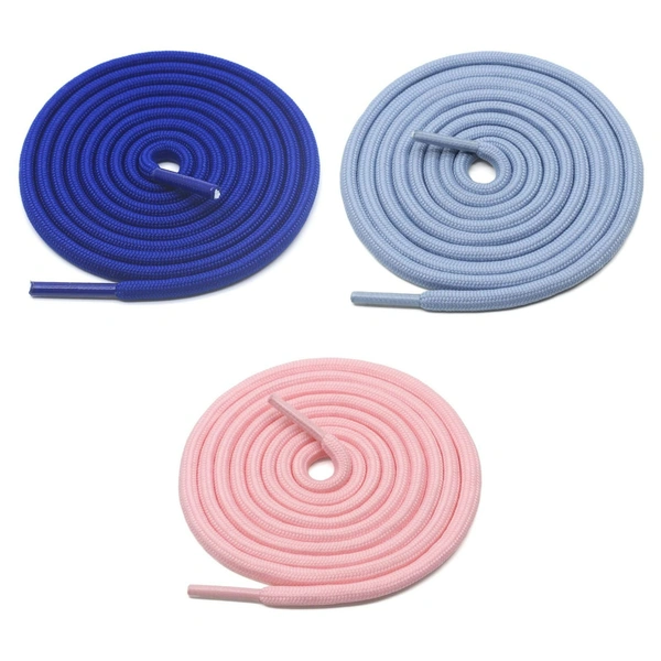 GRAH SANGRAH® 3 Pair (1 Pair Per Single Color) Unisex Shoes Laces For Sport, Running Casual Gym Shoelaces - 120 CM, Blue_ Sky_ Pink