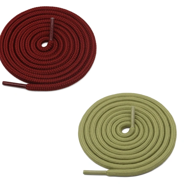 GRAH SANGRAH® 2 Pair (1 Pair Per Single Color) Unisex Shoes Laces For Sport, Running Casual Gym Shoelaces - 120 CM, Maroon-Olive