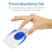 GRAH SANGRAH® Gel Heel Protector Insole Cups For Swelling, Pain Relief, Foot Care Support Cushion For Men And Women Or Stylish Plastic Shoe Horns (Multi, Heel Cup- 2 Pair) - Free Size