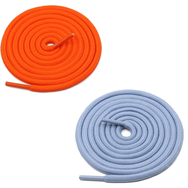 GRAH SANGRAH® 2 Pair (1 Pair Per Single Color) Unisex Shoes Laces For Sport, Running Casual Gym Shoelaces - 120 CM, Orange-Sky