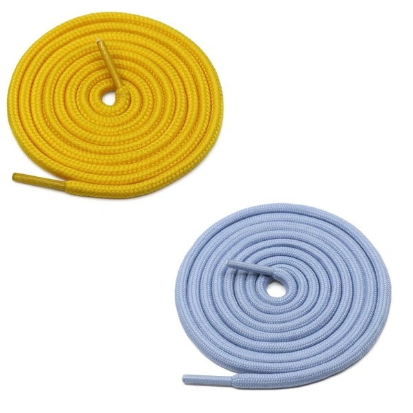 GRAH SANGRAH® 2 Pair (1 Pair Per Single Color) Unisex Shoes Laces For Sport, Running Casual Gym Shoelaces - 120 CM, Yellow-Sky