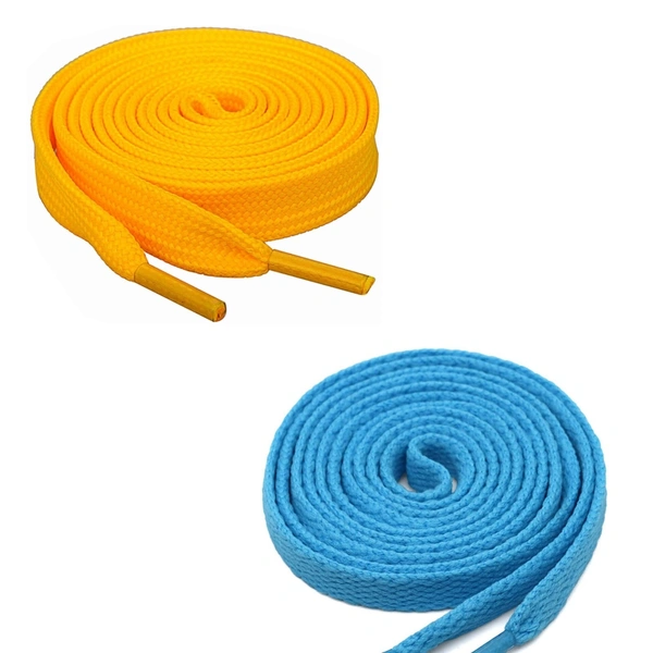 GRAH SANGRAH® (2 Pair) Flat Shoe Lace For Running, Sport Or Gym Shoelace - 120 CM, Yellow-SKY