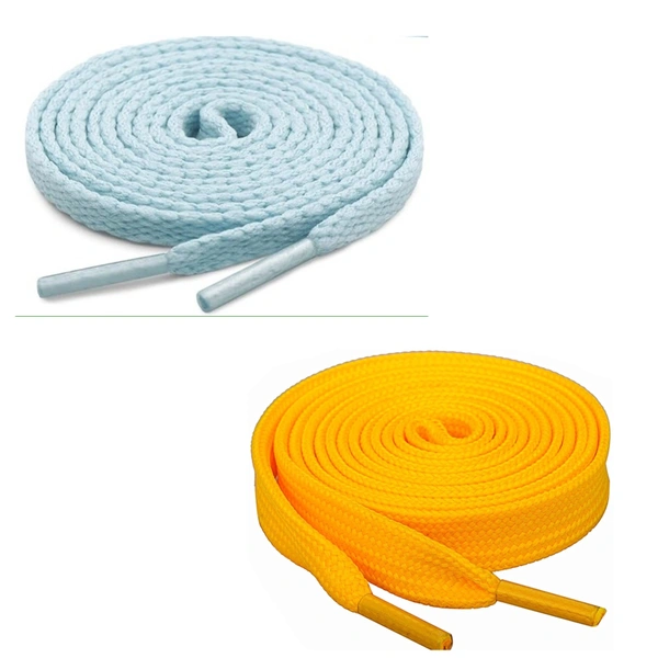 GRAH SANGRAH® (2 Pair) Flat Shoe Lace For Running, Sport Or Gym Shoelace - 150 CM, Yellow-Moonlight