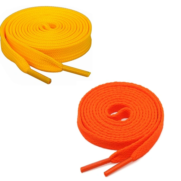 GRAH SANGRAH® (2 Pair) Flat Shoe Lace For Running, Sport Or Gym Shoelace - 150 CM, Yellow_ Orange