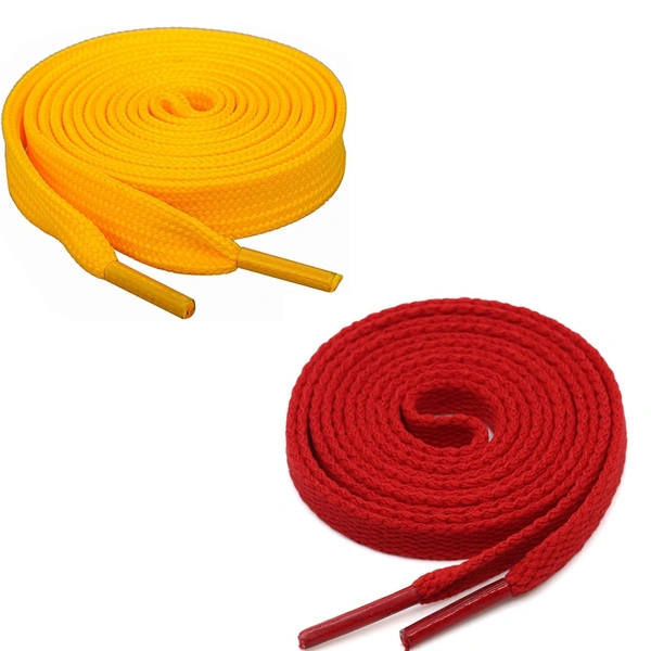 GRAH SANGRAH® (2 Pair) Flat Shoe Lace For Running, Sport Or Gym Shoelace - 120 CM, Yellow-Red