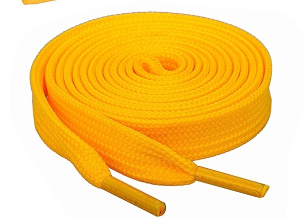 GRAH SANGRAH® (2 Pair Flat Shoelaces for Athletic Running Sneakers Shoes Boot Strings - 120 CM, Yellow