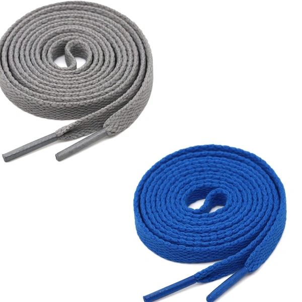 GRAH SANGRAH® (2 Pair) Flat Shoe Lace For Running, Sport Or Gym Shoelace - 120 CM, Grey Blue