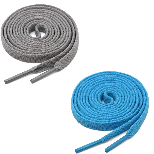 GRAH SANGRAH® (2 Pair) Flat Shoe Lace For Running, Sport Or Gym Shoelace - 150 CM, Grey-Sky