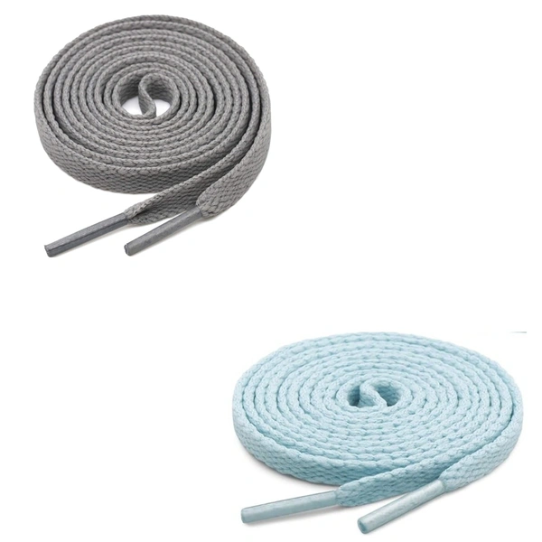 GRAH SANGRAH® (2 Pair) Flat Shoe Lace For Running, Sport Or Gym Shoelace  - 120 CM, Grey-Moonlight