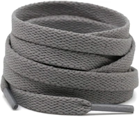 GRAH SANGRAH® (2 Pair Flat Shoelaces for Athletic Running Sneakers Shoes Boot Strings - 150 CM, Gray