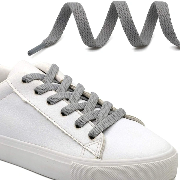 GRAH SANGRAH® 2 Pair | 1 Pair 120 CM | 1 Pair 150 CM| Flat, Sport or Gym Sneaker Shoelace - 120 or 150 CM, Gray