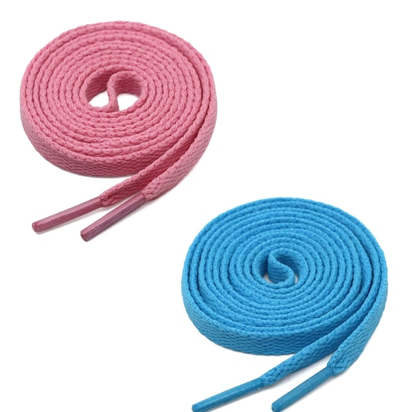 GRAH SANGRAH® (2 Pair) Flat Shoe Lace For Running, Sport Or Gym Shoelace - 120 CM, Pink-Sky