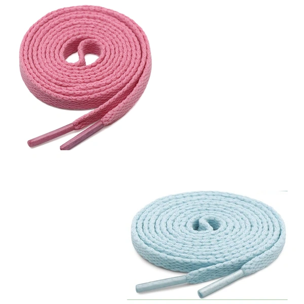 GRAH SANGRAH® (2 Pair) Flat Shoe Lace For Running, Sport Or Gym Shoelace - 120 CM, Pink-Moon Light