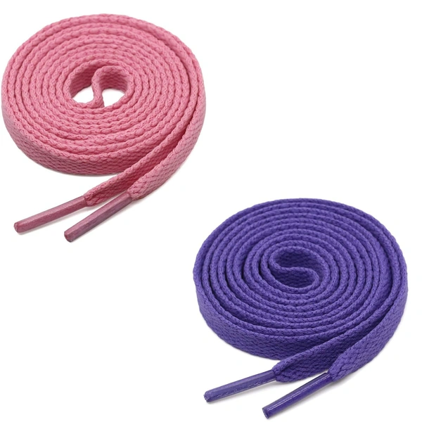 GRAH SANGRAH® (2 Pair) Flat Shoe Lace For Running, Sport Or Gym Shoelace - 120 CM, Pink_ Purple