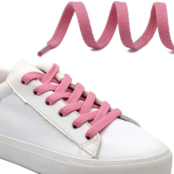 GRAH SANGRAH® (2 Pair Flat Shoelaces For Athletic Running Sneakers Shoes Boot Strings - 120 CM, Pink