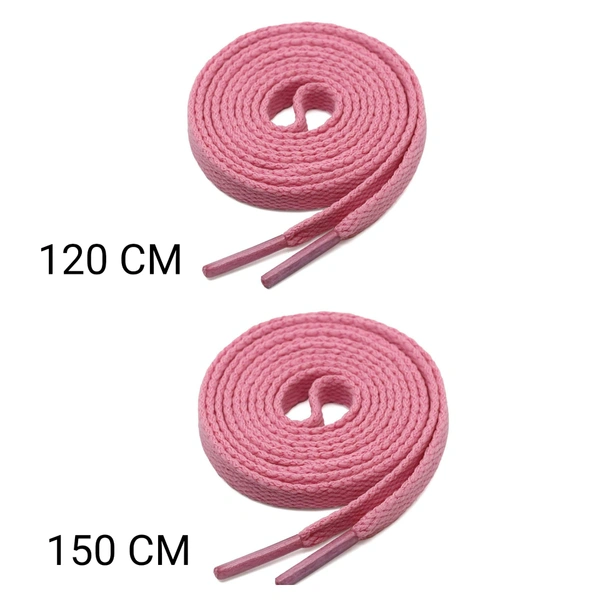 GRAH SANGRAH® 2 Pair | 1 Pair 120 CM | 1 Pair 150 CM| Flat, Sport or Gym Sneaker Shoelace - 120 or 150 CM, Pink