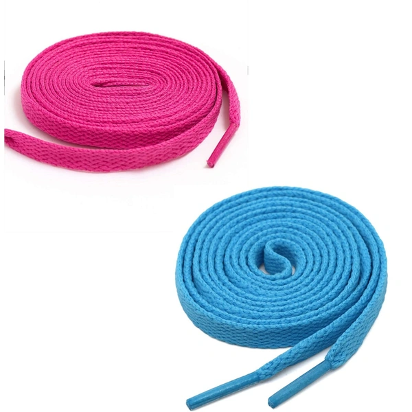 GRAH SANGRAH® (2 Pair) Flat Shoe Lace For Running, Sport Or Gym Shoelace - 120 CM, Hot Pink- Sky