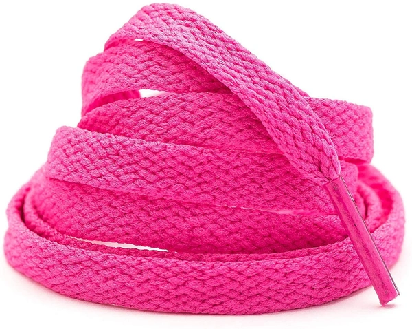 GRAH SANGRAH® (2 Pair Flat Shoelaces For Athletic Running Sneakers Shoes Boot Strings - 120 CM, Hot Pink