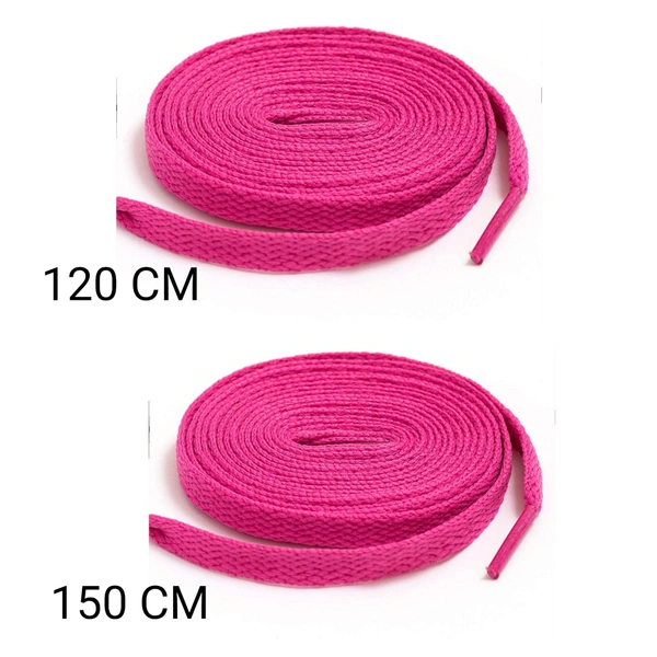 GRAH SANGRAH® 2 Pair | 1 Pair 120 CM | 1 Pair 150 CM| Flat, Sport or Gym Sneaker Shoelace - 120 or 150 CM, Hot Pink
