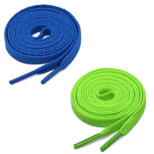 GRAH SANGRAH® (2 Pair) Flat Shoe Lace For Running, Sport Or Gym Shoelace - 120 CM, Blue-Fluorescent
