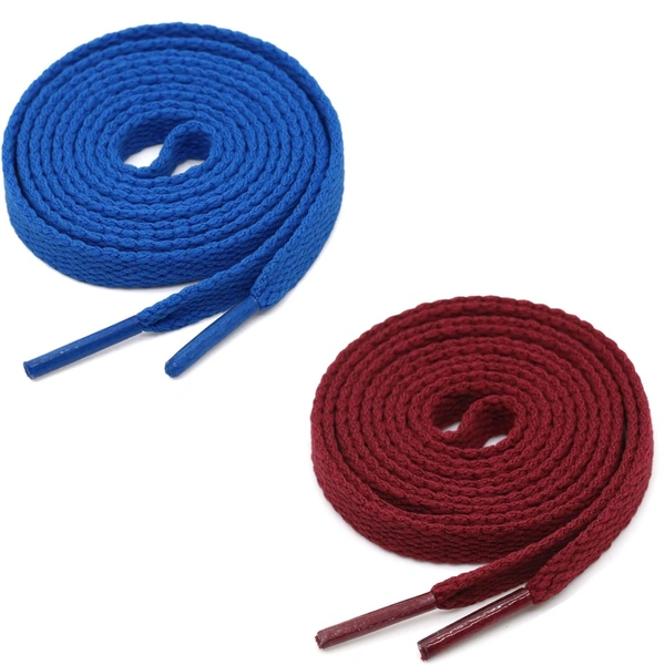 GRAH SANGRAH® (2 Pair) Flat Shoe Lace For Running, Sport Or Gym Shoelace - 150 CM, Blue-Maroon