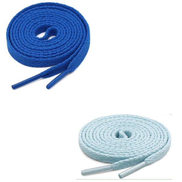 GRAH SANGRAH® (2 Pair) Flat Shoe Lace For Running, Sport Or Gym Shoelace - 150 CM, Blue-Moon Light