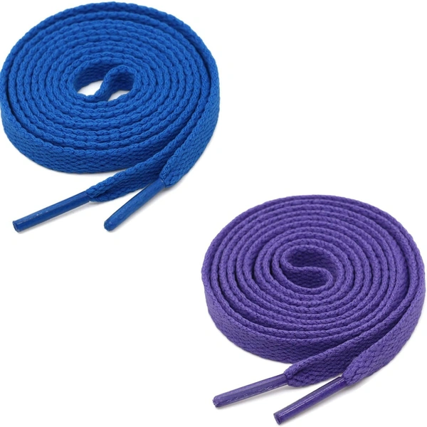 GRAH SANGRAH® (2 Pair) Flat Shoe Lace For Running, Sport Or Gym Shoelace - 120 CM, Blue_ Purple