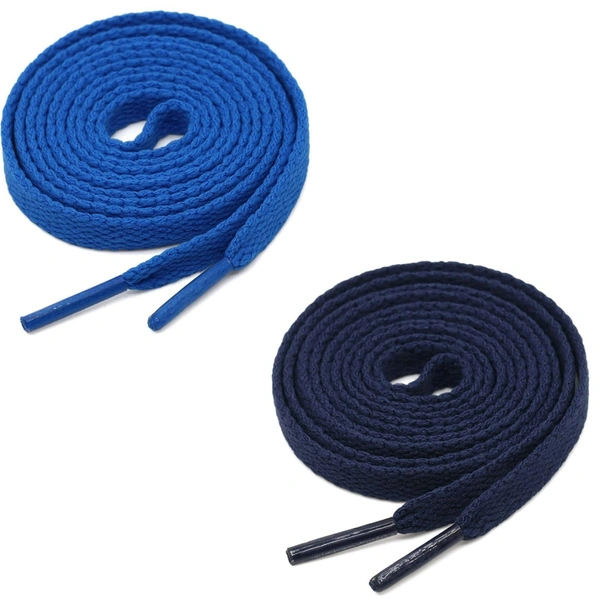 GRAH SANGRAH® (2 Pair) Flat Shoe Lace For Running, Sport Or Gym Shoelace - 150 CM, Blue_ Navy