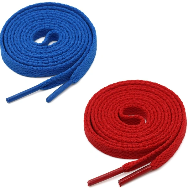 GRAH SANGRAH® (2 Pair) Flat Shoe Lace For Running, Sport Or Gym Shoelace - 150 CM, Blue_ Red
