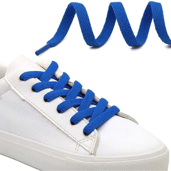 GRAH SANGRAH® (2 Pair Flat Shoelaces For Athletic Running Sneakers Shoes Boot Strings - 150 CM, Blue
