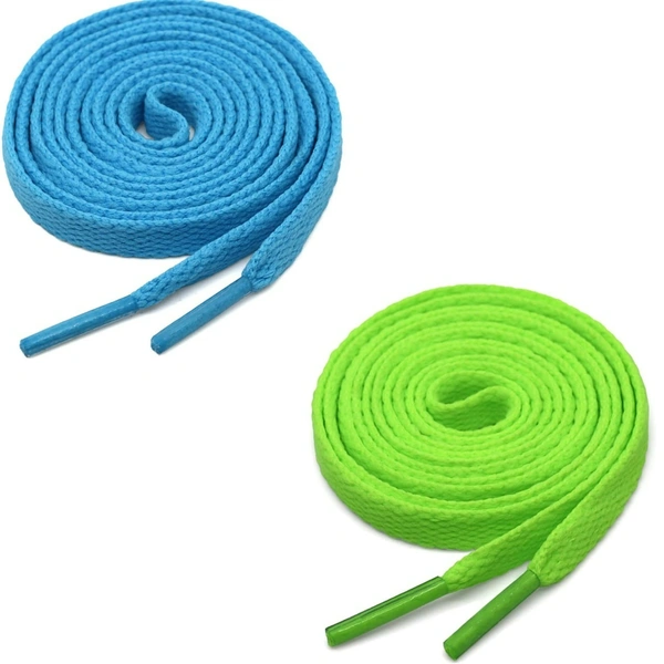 GRAH SANGRAH® (2 Pair) Flat Shoe Lace For Running, Sport Or Gym Shoelace - 150 CM, Fluorescent_ Sky