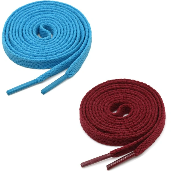 GRAH SANGRAH® (2 Pair) Flat Shoe Lace For Running, Sport Or Gym Shoelace - 150 CM, Sky_ Maroon