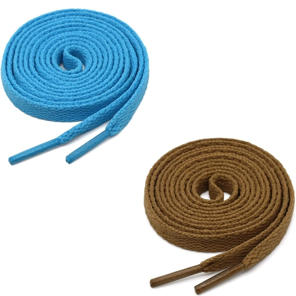 GRAH SANGRAH® (2 Pair) Flat Shoe Lace For Running, Sport Or Gym Shoelace - 120 CM, Sky-Light Brown