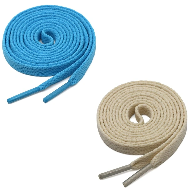 GRAH SANGRAH® (2 Pair) Flat Shoe Lace For Running, Sport Or Gym Shoelace - 120 CM, Sky-Beige