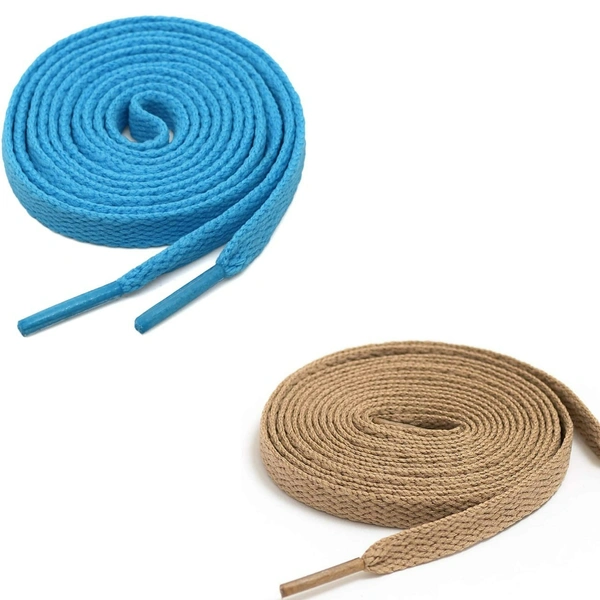 GRAH SANGRAH® (2 Pair) Flat Shoe Lace For Running, Sport Or Gym Shoelace - 150 CM, Sky_ Cream