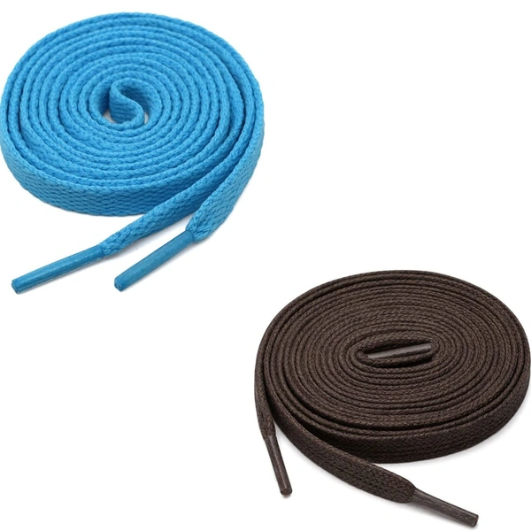GRAH SANGRAH® (2 Pair) Flat Shoe Lace For Running, Sport Or Gym Shoelace - 120 CM, Sky-Dark Brown