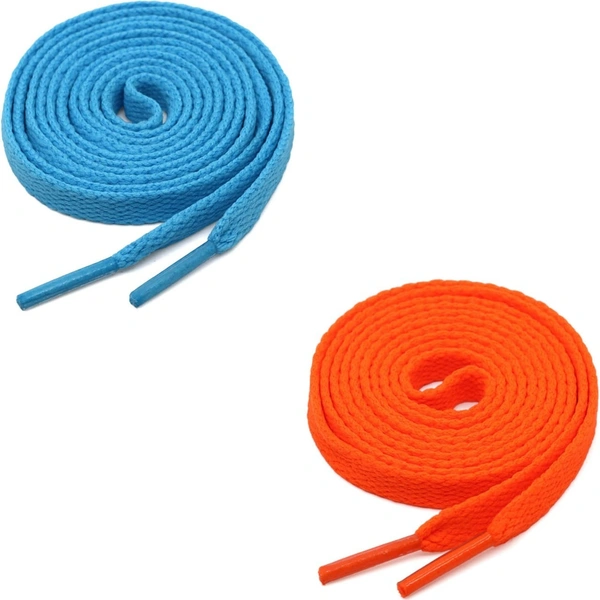 GRAH SANGRAH® (2 Pair) Flat Shoe Lace For Running, Sport Or Gym Shoelace - 150 CM, Sky-Orange