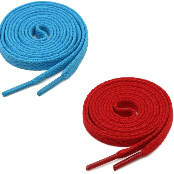 GRAH SANGRAH® (2 Pair) Flat Shoe Lace For Running, Sport Or Gym Shoelace - 120 CM, Sky_ Red
